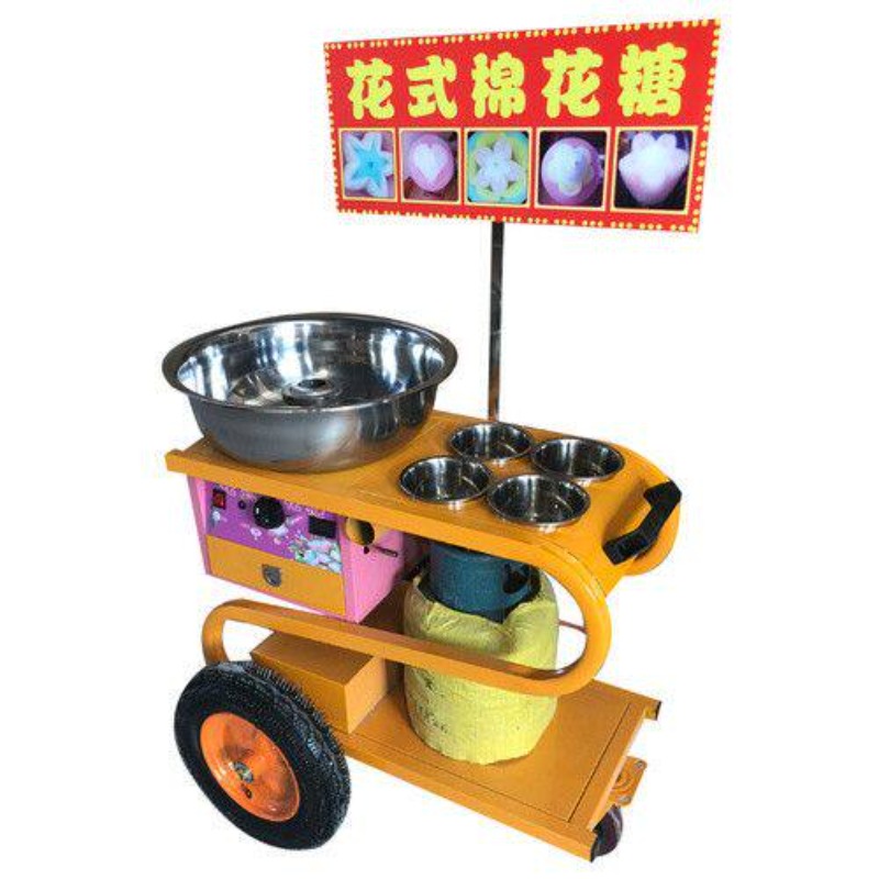 Commercial Cotton Candy Cart - ステンレス製綿菓子販売カート 業務用移動式 フェスティバル・遊園地・キオスク・スナックバーのレンタルに最適