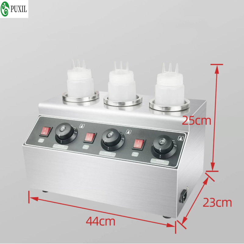 Commercial Nacho Cheese Warmer Dispenser - 110/220V 業務用ナチョス2ボトルソースウォーマー、電気チーズステンレススチールディスペンサー、チョコレート＆フルーツソースウォーマー