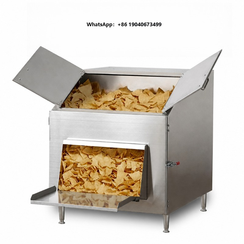 Popcorn Warming Cabinet Display - 業務用電気式チップス保温キャビネット、ポップコーンやフライドポテトの保温・展示用、ステンレス製