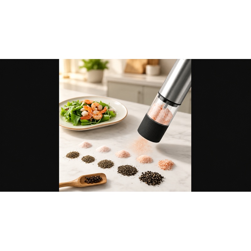 Popcorn Seasoning Salt Butter - USB充電式電動塩コショウミル。粗さを調整できる自動式で、ご家庭のキッチンに最適。