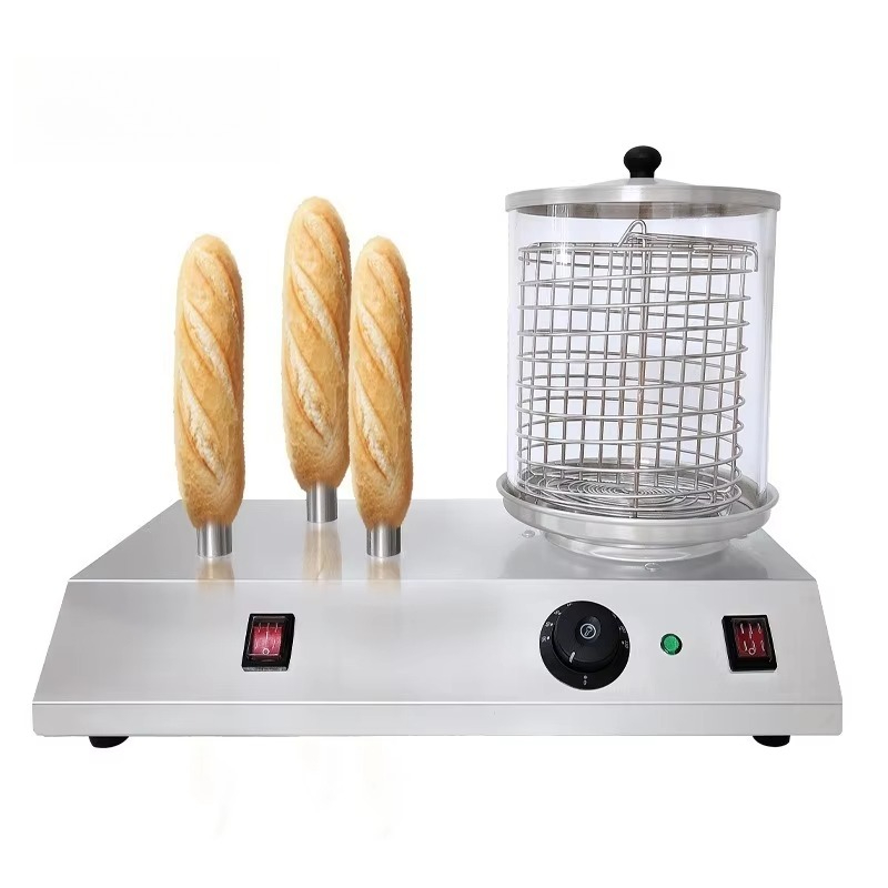 Hot Dog Roller Grill Commercial - ステンレス製ホットドッグローラーグリル機（バンズウォーマー付き）、業務用電気ソーセージ調理器（ケータリング用）