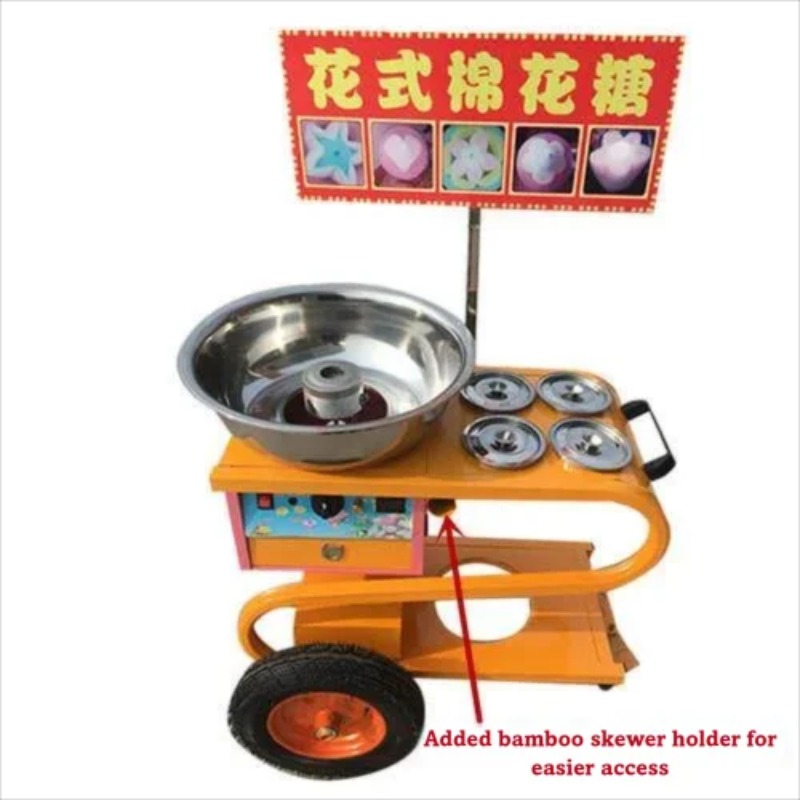 ステンレス製綿菓子販売カート 業務用移動式 フェスティバル・ - Commercial Cotton Candy Cart のレビューと価格