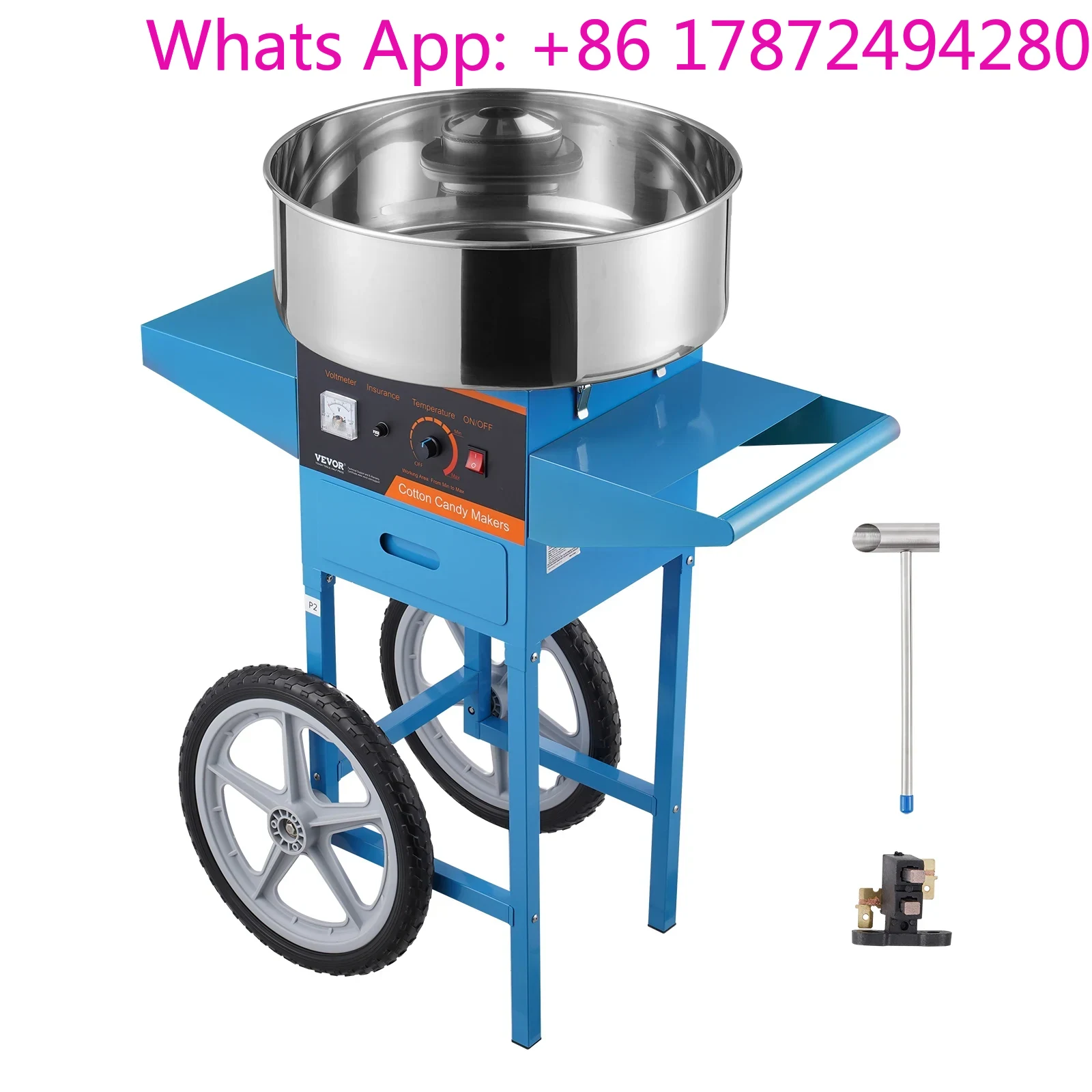 電動綿菓子製造機（カート付き）、業務用綿菓子メーカー、ステン - Commercial Cotton Candy Cart のレビューと価格