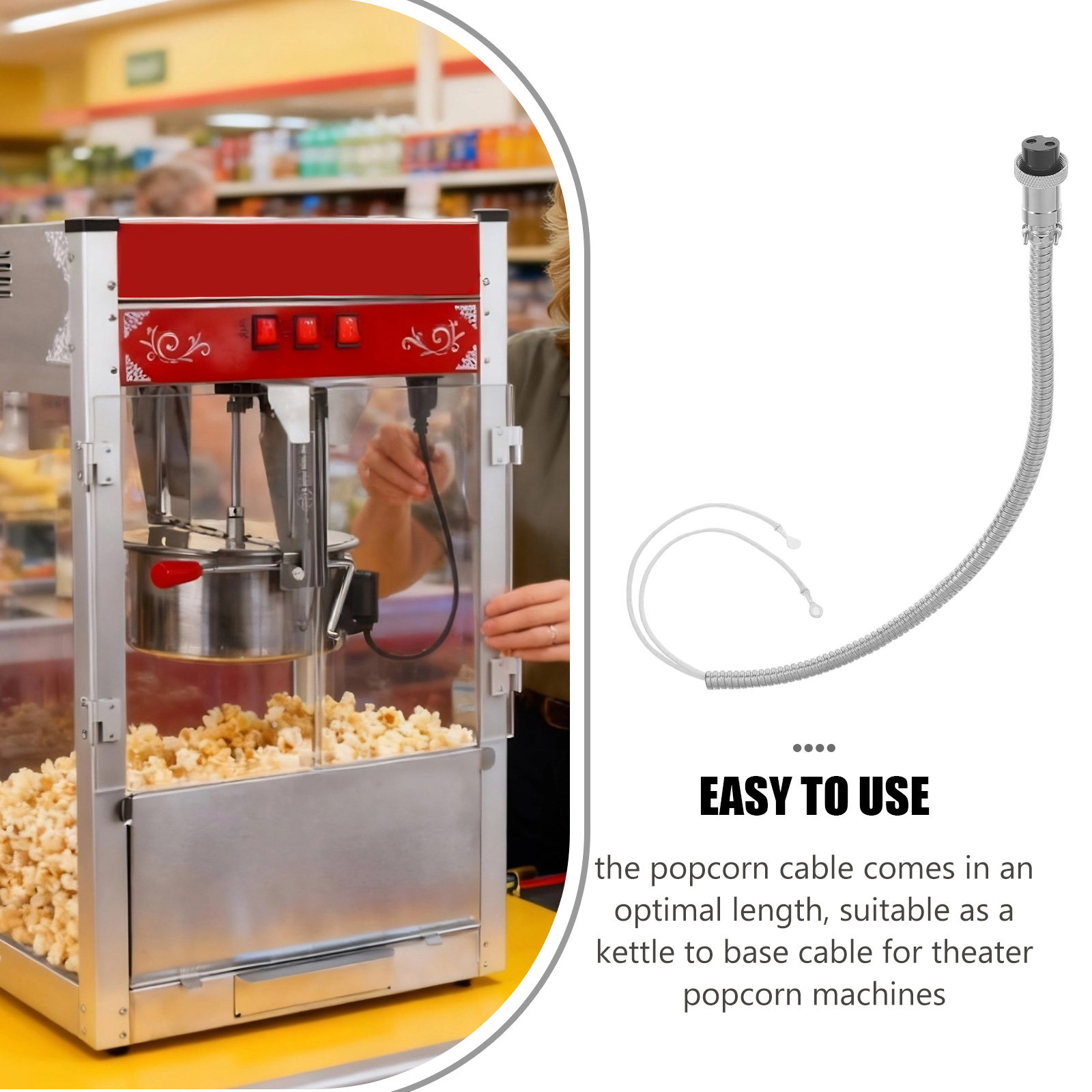 耐熱性ポップコーンコード交換用。8オンスのケトル型ポップコー - Popcorn Machine Kettle Replacement のレビューと価格