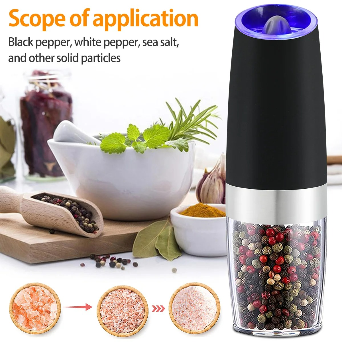 電気ペッパーグラインダーステンレス鋼自動重力シェーカー塩コシ - Popcorn Seasoning Salt Butter のレビューと価格