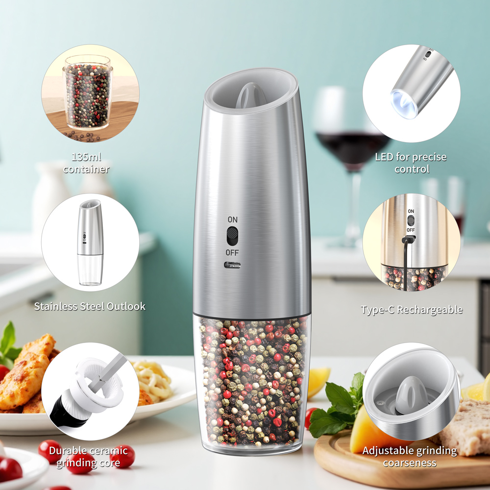1 ピース/2 ピース重力感知電気塩とコショウグラインダーセ - Popcorn Seasoning Salt Butter のレビューと価格