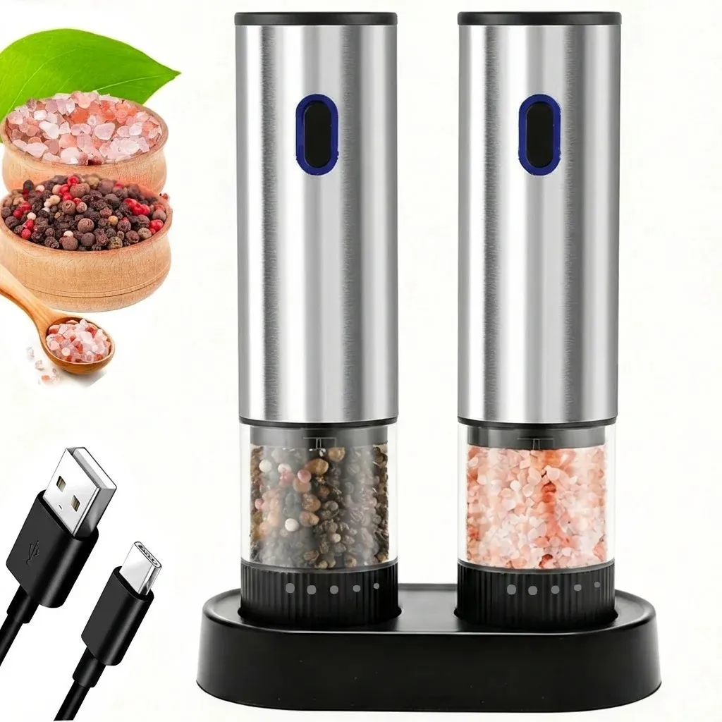 電動ミル（塩・胡椒用）1個/2個セット。自動充電式で、粗さを - Popcorn Seasoning Salt Butter のレビューと価格