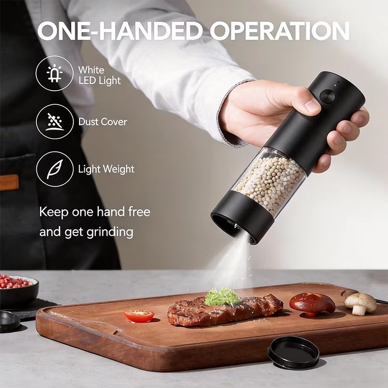 1個/2個入り ミニUSB充電式自動ペッパーミル 調整可能な - Popcorn Seasoning Salt Butter のレビューと価格