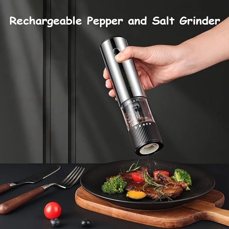 USB充電式電動塩コショウミル。粗さを調整できる自動式で、ご - Popcorn Seasoning Salt Butter のレビューと価格