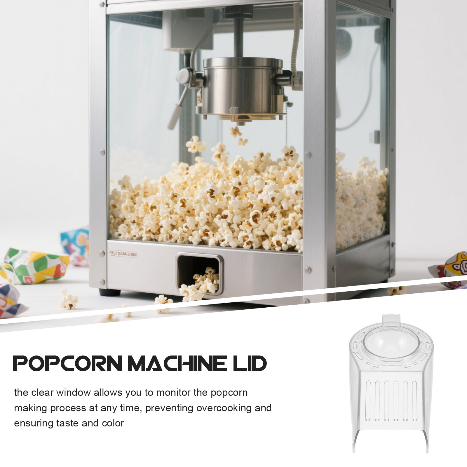 ポップコーンマシン用蓋、透明アクリル製保護カバー、交換用ケト - Popcorn Machine Kettle Replacement のレビューと価格