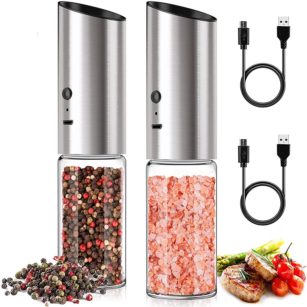 電気ソルトアンドペッパーグラインダーセット USB 充電式電 - Popcorn Seasoning Salt Butter のレビューと価格