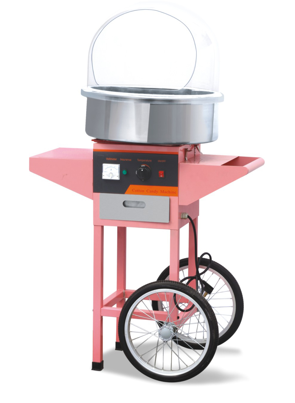 工場直送の業務用綿菓子機。カート付き、電動式。軽量でカスタマ - Commercial Cotton Candy Cart のレビューと価格