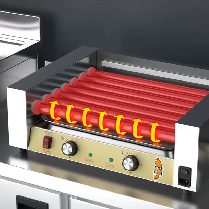 業務用電気ホットドッググリルマシン 5ローラー ステンレス製 - Hot Dog Roller Grill Commercial のレビューと価格