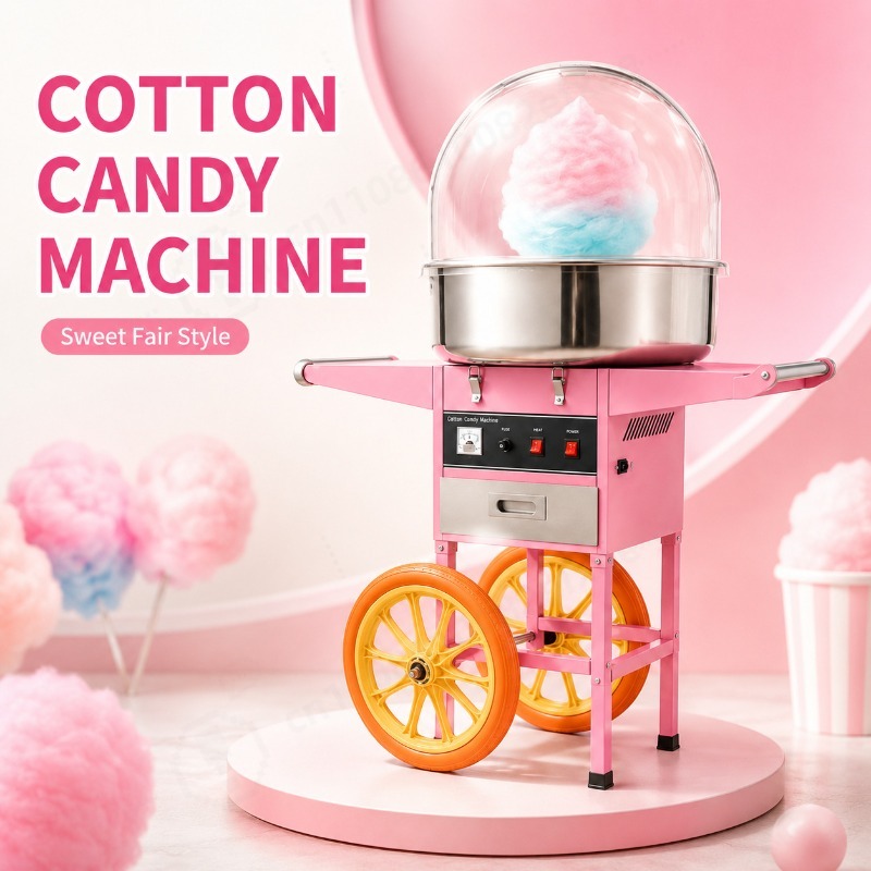 車輪付きの移動式綿菓子販売車。業務用綿菓子製造機。夜市での販 - Commercial Cotton Candy Cart のレビューと価格