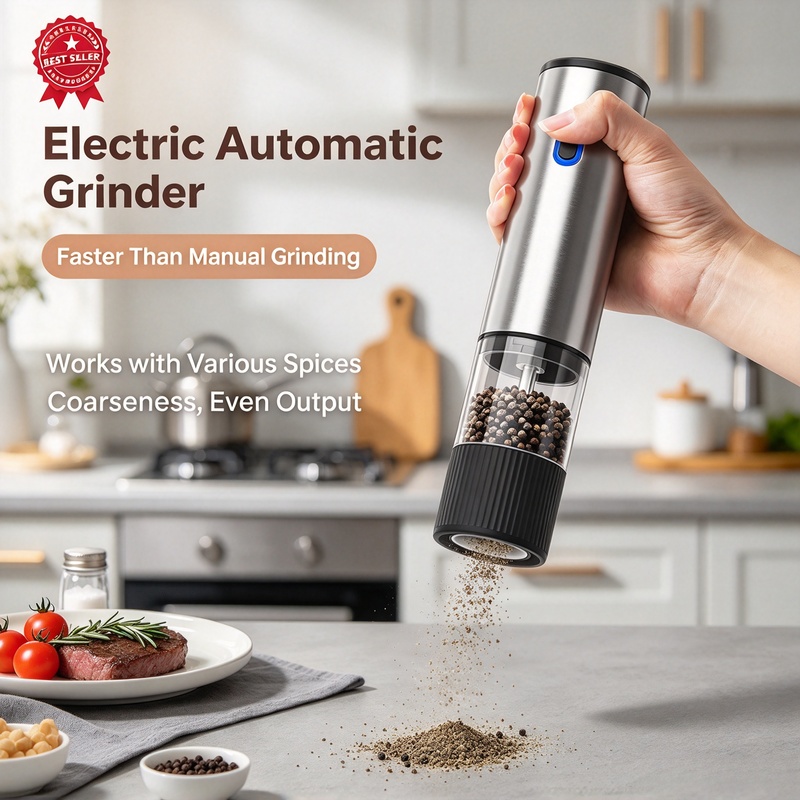 電動塩コショウミル USB充電式 自動スパイスミル 粗さ調整 - Popcorn Seasoning Salt Butter のレビューと価格