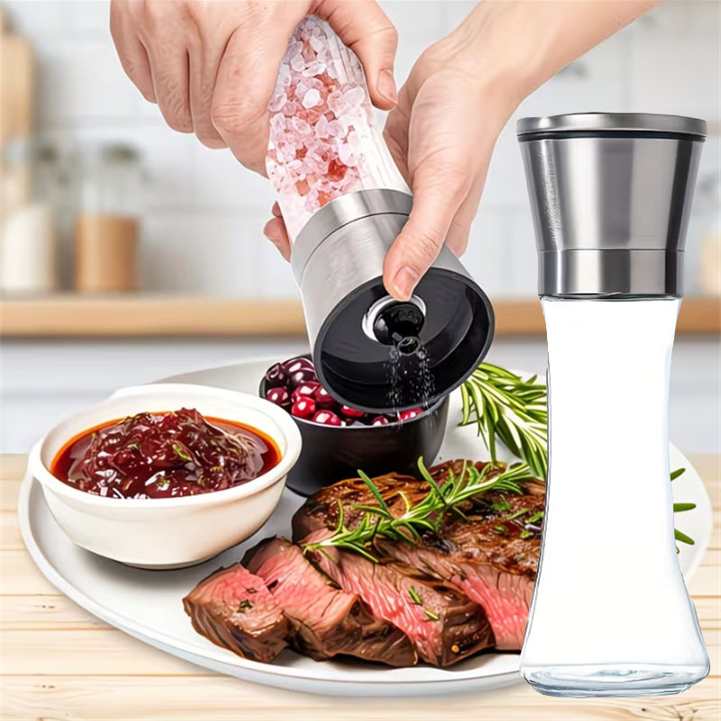 200MLペッパーグラインダー ステンレス製ガラス製スパイス - Popcorn Seasoning Salt Butter のレビューと価格