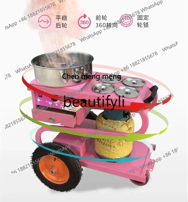 綿菓子機の屋台、自動式、装飾ガス付き、業務用カート型、電気式 - Commercial Cotton Candy Cart のレビューと価格
