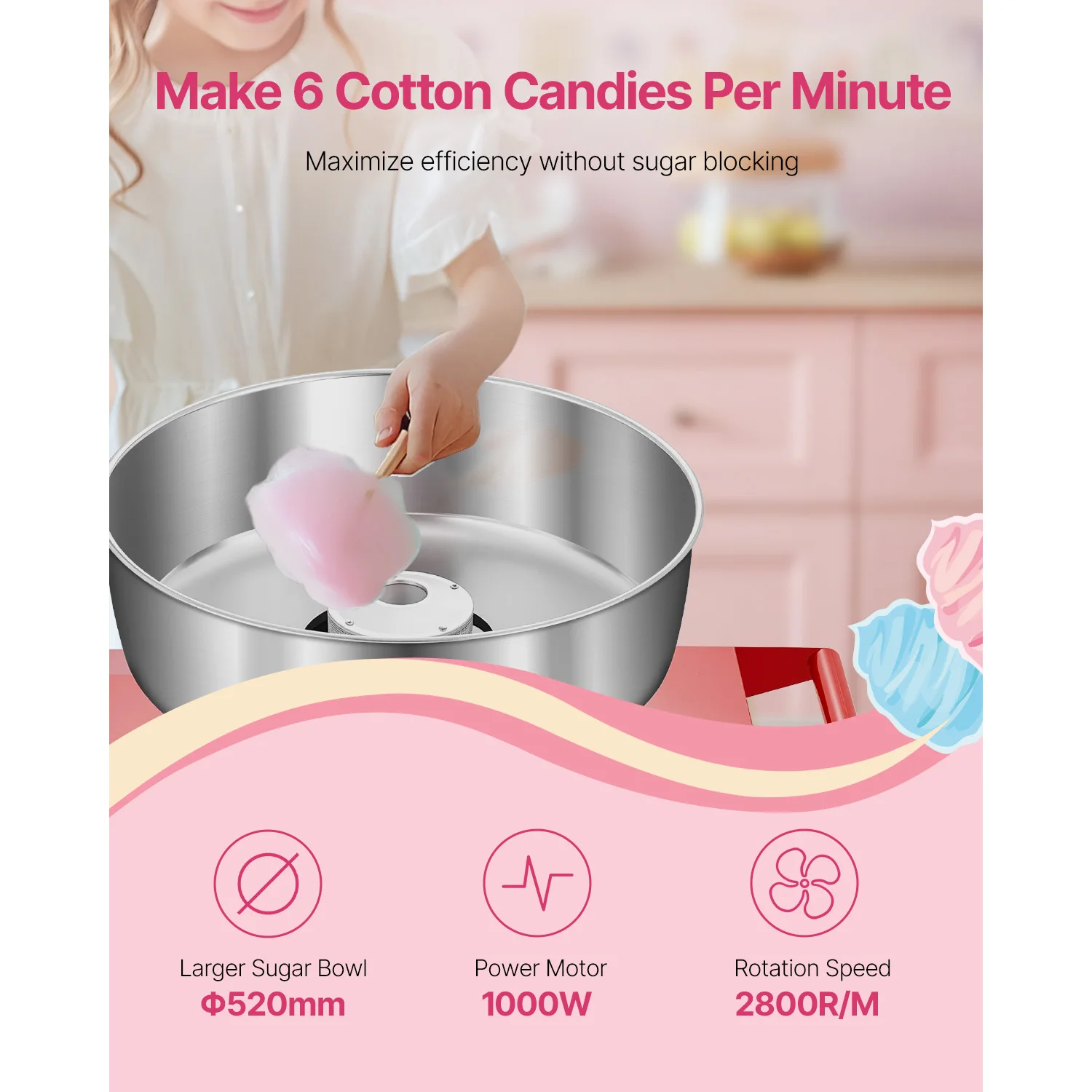 誕生日や家族向けの電動綿菓子製造機、カート付き業務用綿菓子メ - Commercial Cotton Candy Cart のレビューと価格